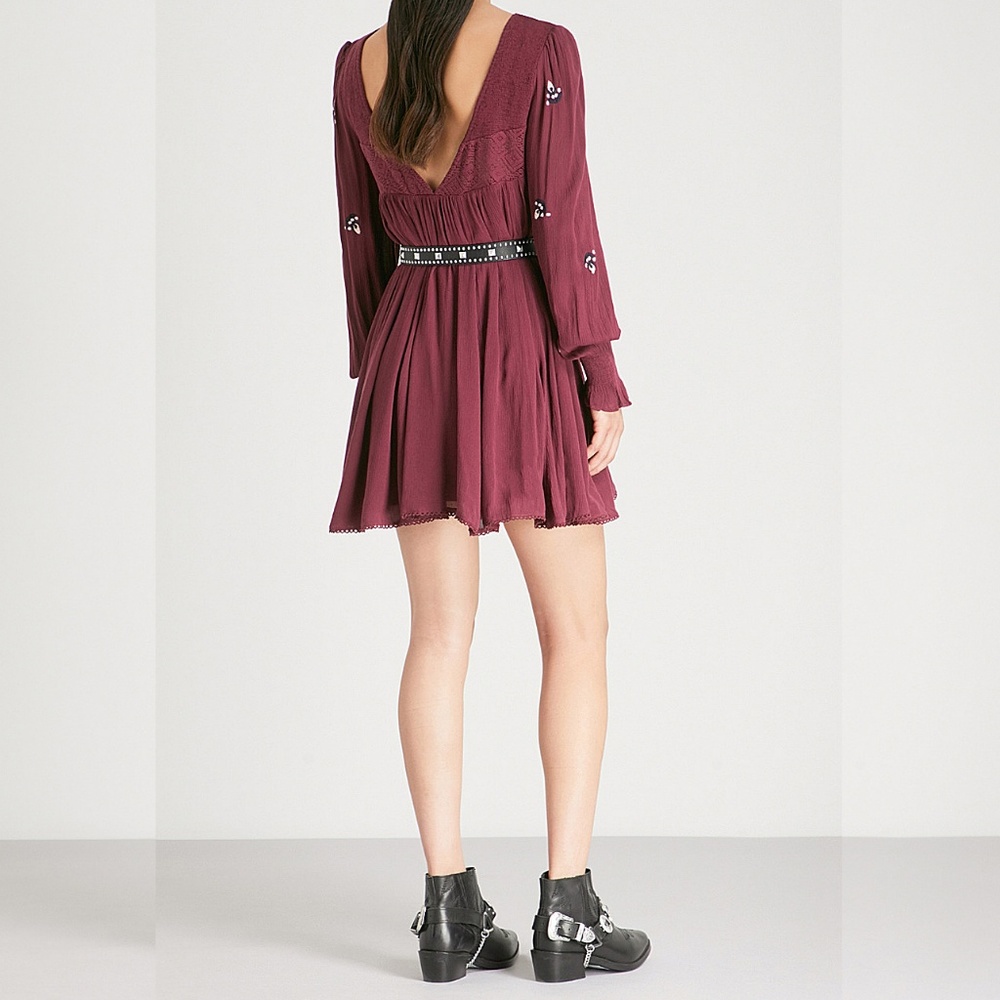 Free People Mohave Embroidered Purple Floral Dress - Picture 7 of 8